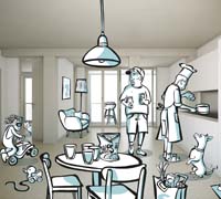 Visualisierung Wohnung von Innen - Familienleben